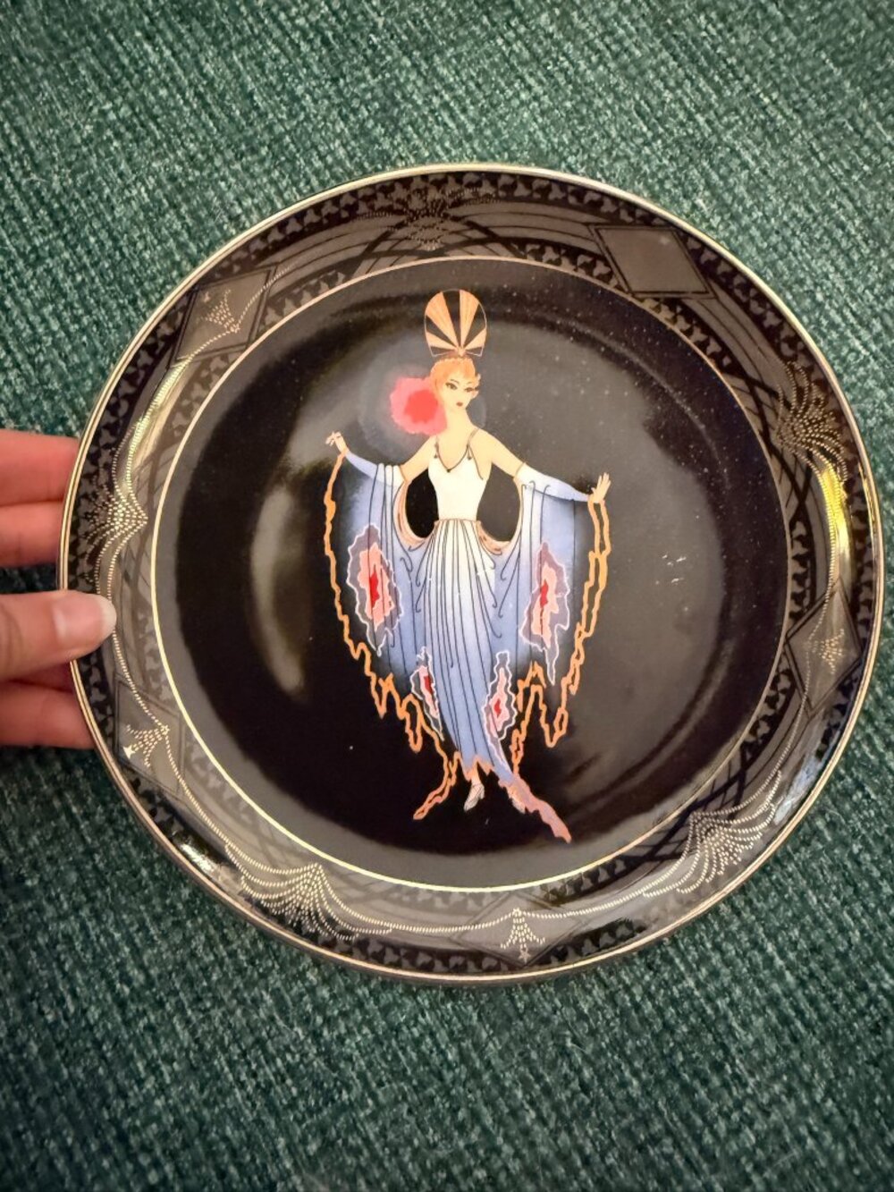 Royal Doulton House of Erté 'Twilight' Franklin Mint Plate